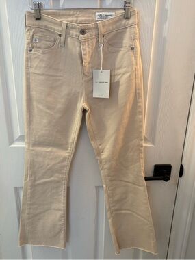 AG Adriano Goldschmied Cream Straight Jeans